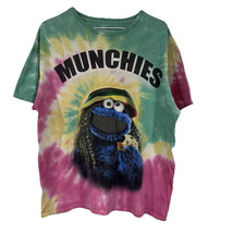 Cookie Monster Shirt Mens L Tie Dye Swirl Rainbow Munchies Sesame Street... - $9.88