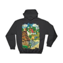 Village Colorful : Gift Hoodie Famous Oil Painting Art Artist Painter - £28.94 GBP