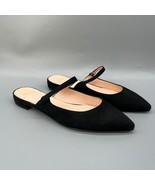 J.Crew Pointed-Toe Mary Jane Mules in Suede Womens 6.5 Black Slip On Sho... - $134.47 CAD