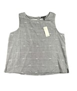 Eileen Fisher Womens Large Blue Cotton Nomadic Striped Sleeveless Shell ... - $59.99