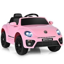 Volkswagen Beetle Kids Electric Ride On Car with Remote Control-Pink - Color: Pi - £160.31 GBP