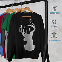 Wellcoda Deer Head Womens Sweatshirt, Profile Casual Pullover Jumper - £23.10 GBP+