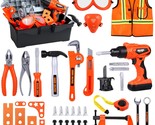 - 45 Pcs Toddler Tool Set With Tool Box &amp; Electronic Toy Drill, Pretend ... - $53.99