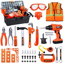- 45 Pcs Toddler Tool Set With Tool Box &amp; Electronic Toy Drill, Pretend Play Kid - £43.15 GBP