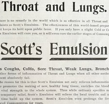 Scott&#39;s Emulsion Medicine 1894 Advertisement Victorian Medical Lungs ADB... - $369.57 MXN