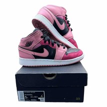 Nike Air Jordan 1 Mid Gs Coral Chalk 554725-662 Youth Size 5Y Cl EAN Ed With Box - £58.78 GBP