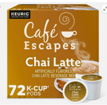 Cafe Escapes Chai Latte, Keurig K-Cup Pod, 72 Count - $434.42 MXN