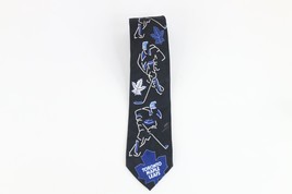 Vintage 90s Ralph Marlin Spell Out Toronto Maple Leafs Hockey Neck Tie USA - £19.83 GBP