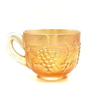 Vintage Carnival Glass Cup Iridescent Marigold Grape Vine Pattern - £29.37 GBP