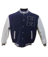TOMMY HILFIGER WOOL/LEATHER BOMBER JACKET TH M4227 - £233.07 GBP