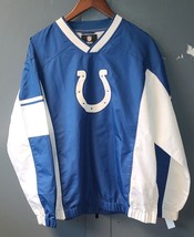 NFL Pullover Windbreaker Large Indianapolis Colts Blue White Zip Side - $23.76