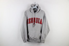 Vintage 90s Mens Medium Faded Spell Out University of Georgia Hoodie Sweatshirt - £46.57 GBP