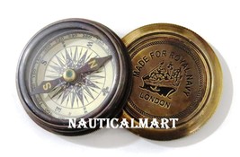 NauticalMart 2&quot; Brass Antique Royal Navy London Compass  - £23.98 GBP