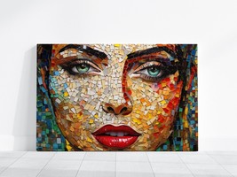 Mosaic Woman Art Print, Modern Woman Wall Art, Woman Painting Canvas, Modern Art - £19.47 GBP+