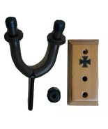 Wall Hanging Guitar Holder Wood and Metal with Soft Hooks Maltese Cross ... - $7.68