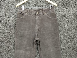 Vintage Lee Jeans Men 33x32 Brown Corduroy Regular Straight Leg USA Union Made - £18.37 GBP