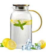 WLASSS 68oz Glass Pitcher w/ Lid, Heat Resistant Borosilicate, Clear - $304.39 MXN