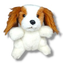 Russ Berrie King Charles Spaniel Puppy Dog Plush Stuffed Animal 6&quot; White... - $15.95