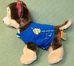 Build A Bear Paw Patrol Chase Stuffed Police Dog 14" With Blue Police Shirt Toy - $8.18