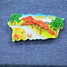 Puerto Rico Textured Magnet Souvineer Fun Trees River Flowers - £4.58 GBP