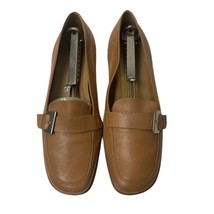Enzo Angiolini Size 9.5 Camel Leather Buckle Loafer - £13.76 GBP