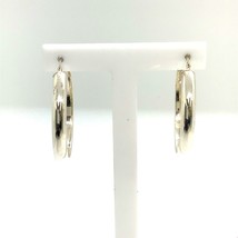 Vintage Silver Signed 950 Milor Italy Polished Solid Designer Snap Hoop Earrings - £31.66 GBP