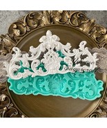 3D Crown Baroque Scroll Relief Silicone Mould Chocolate Border Cake Fond... - $14.84