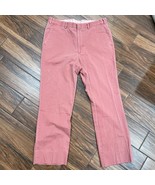 Berle $160 Charleston Khakis Flat Front Chino Pants Pink 36 Cotton Prepp... - $38.68