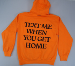 Lonely Ghost Text Me When You Get Home Orange Hoodie Sweatshirt Size Medium - £26.53 GBP