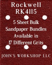 Rockwell RK4115 - 1/4 Sheet - 17 Grits - No-Slip - 5 Sandpaper Bulk Bundles - £3.98 GBP