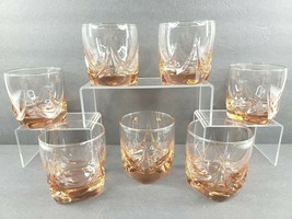 7 Libbey Imperial Plum Old Fashioned Glasses Set Vintage Pink Whiskey Rocks Bar - £54.28 GBP