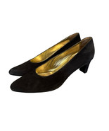 Escada Suede Pumps Block Heels Dark Gray Size 7.5 - $30.00