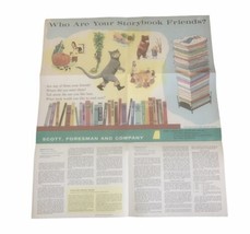 Scott Foresman &amp; Company Vintage 1963 Classroom Poster “Storybook Friend... - $885.76 MXN