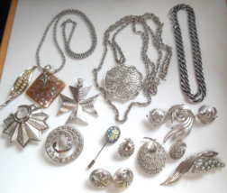 Vintage TRIFARI JEWELRY Lot of 17 Silver-tone - $175.00