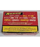 Vintage New NOS Unopened Box of 5000 Arrow Staples T-18 7/16&quot; Made in USA - $25.80 CAD