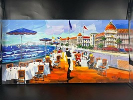 Yana Rafael&#39;Cocktails Chez Cannes&#39; Original Acrylic on Canvas French Riviera-... - £4,538.49 GBP