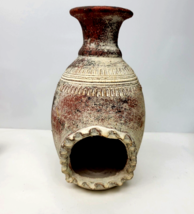 Terracotta Clay Tabletop Chiminea Candle Holder Votive Tealight Incense Handmade - £30.01 GBP