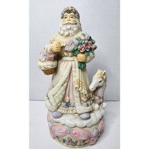 VTG Victorian MUSICAL Santa CLAUS 11 inch porcelain figure Rare SEE VIDEO - $30.29