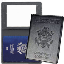 Leather Passport Holder Wallet Blocking Cover Protector For Vaccination ... - $6.99