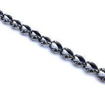 Bracelet chaîne gravée pour homme en argent sterling 925 finition patinée... - £90.62 GBP