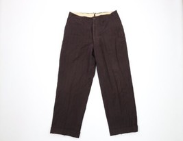 Vtg 20s 30s Mens 32x27 Distressed Button Fly Wool Pinstriped Pants Trousers USA - £140.13 GBP