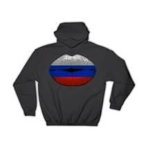 Lips Russian Flag : Gift Hoodie Russia Expat Country For Her Woman Feminine Wome - £28.30 GBP