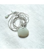 Hetian jade pendant-Ruyi shape- white cobblestone nephrite with golden v... - $534.15 CAD