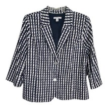Isaac Mizrahi LIve! Womens Jacket Size 14 Blue White Button Norm Core - $24.27