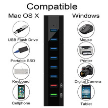 8 Ports USB 3.0 Hub Type-C Adapter High Speed Charging For Mac Laptop Notebook - £33.81 GBP