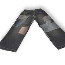 NWT OZOC Mens Black Atomic Wash Patchwork Jeans Wide Leg  Sz 32x33 NOS - £35.26 GBP