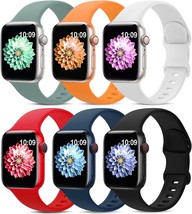 6 Pack Apple Watch Band - Black/Abyss Blue/Marigold/Red/(38/40/41 mm) - £34.35 GBP