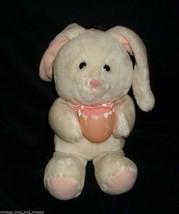 12&quot; Vintage 1988 Dakin Baby White Bunny Rabbit W/ Egg Stuffed Animal Plush Toy - £18.94 GBP