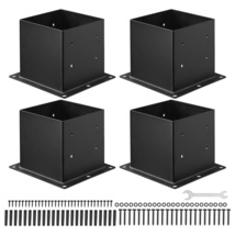VEVOR Post Base 4pcs, Inner Size 3.6x3.6 inch Carbon Steel Decking Posts... - $33.90