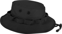 MIL-TYPE HOT WEATHER VENTED BLACK OPS BOONIE MILITARY JUNGLE TYPE II LARGE - $20.65
